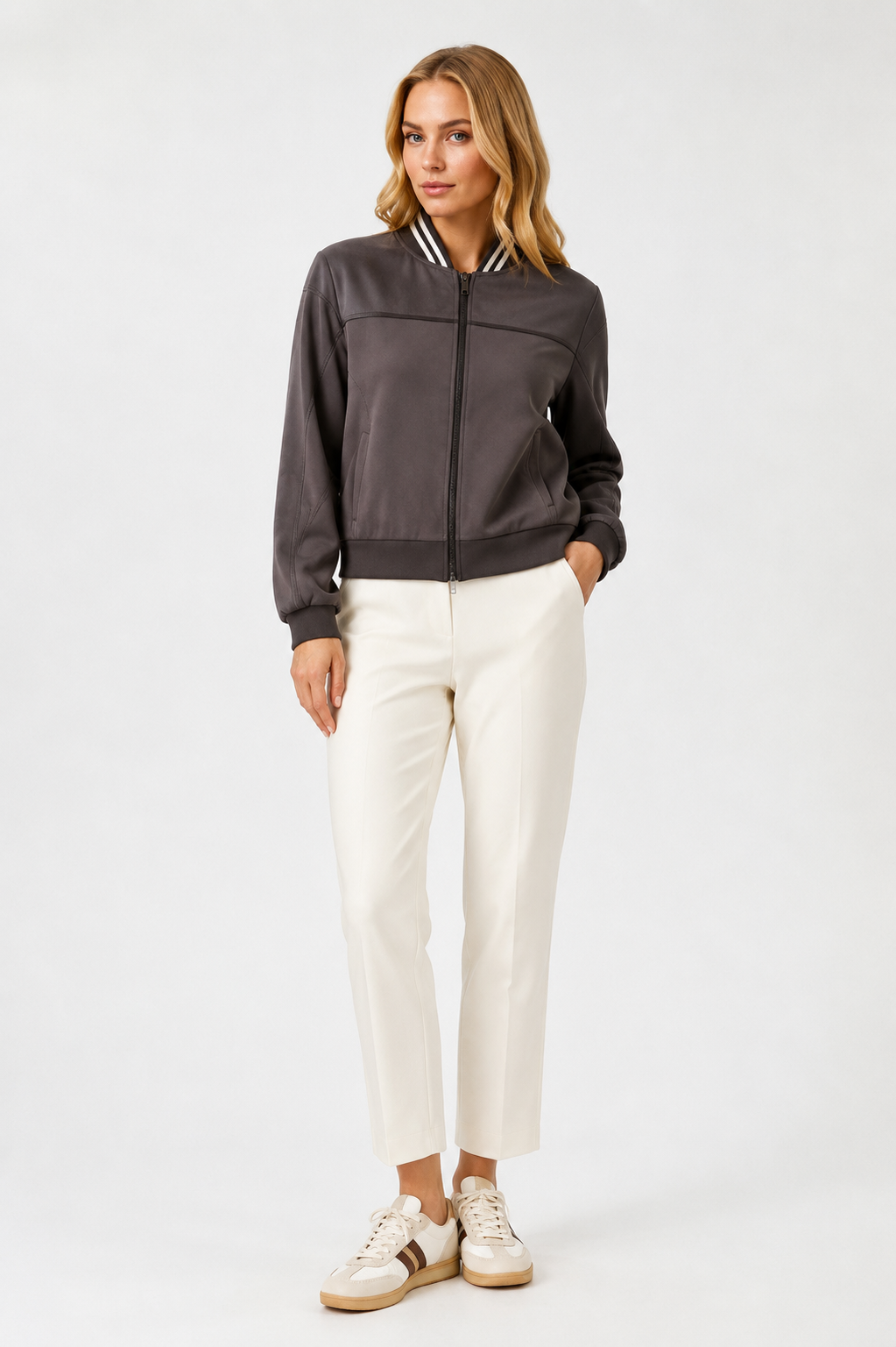 Tuzzi 859 Dark Chocolate Bomber Jacket
