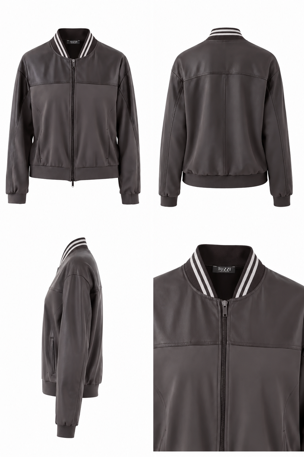 Tuzzi 859 Dark Chocolate Bomber Jacket