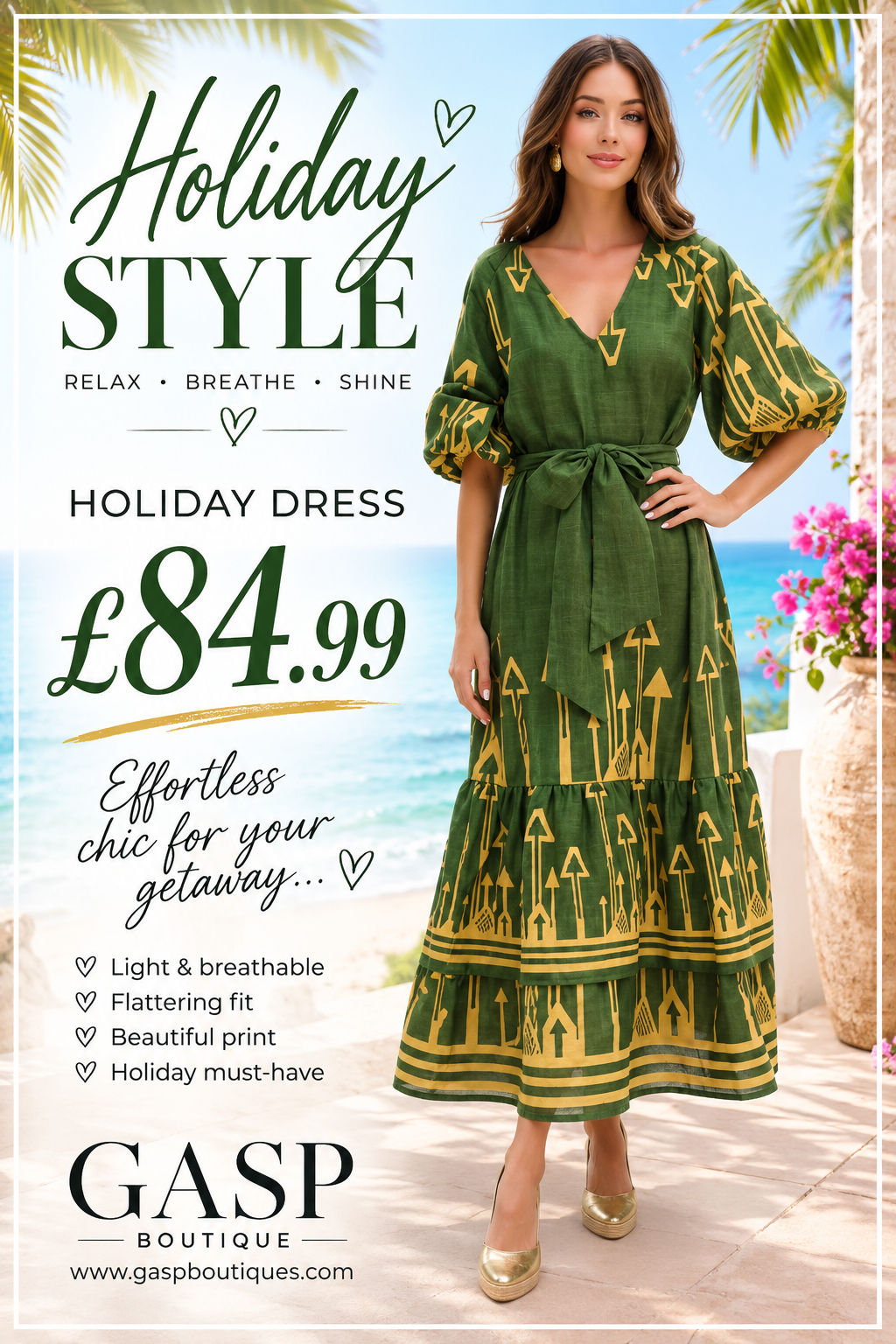 Ble 0087 green and yellow holiday maxi dress