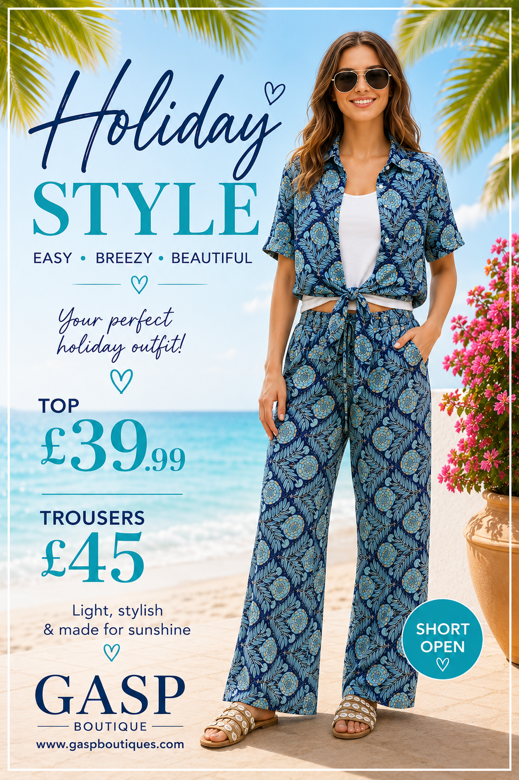 Ble 0963 blue holiday trousers