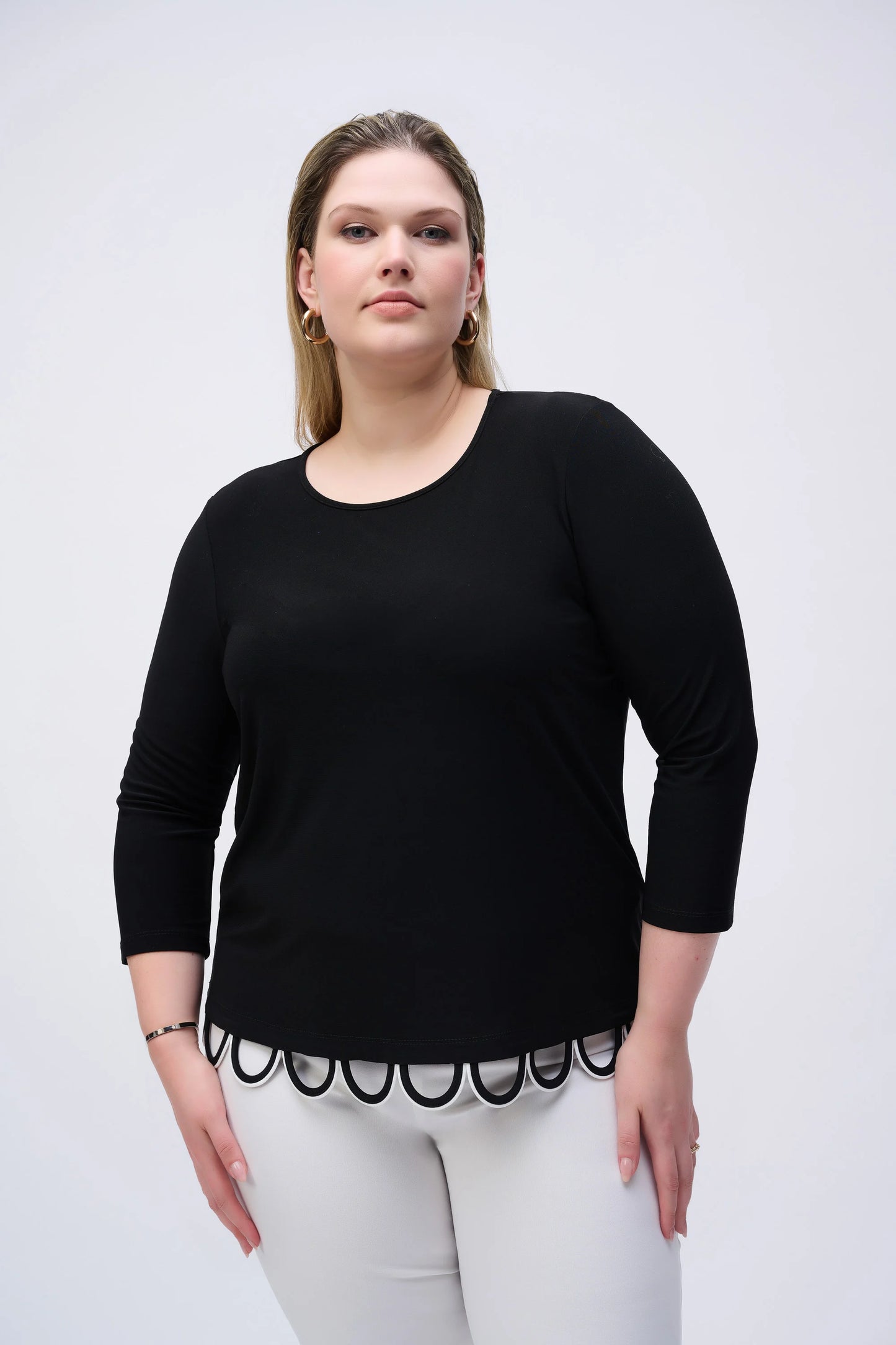 Joseph Ribkoff Silky Knit Loop Detail Fitted Top 251133