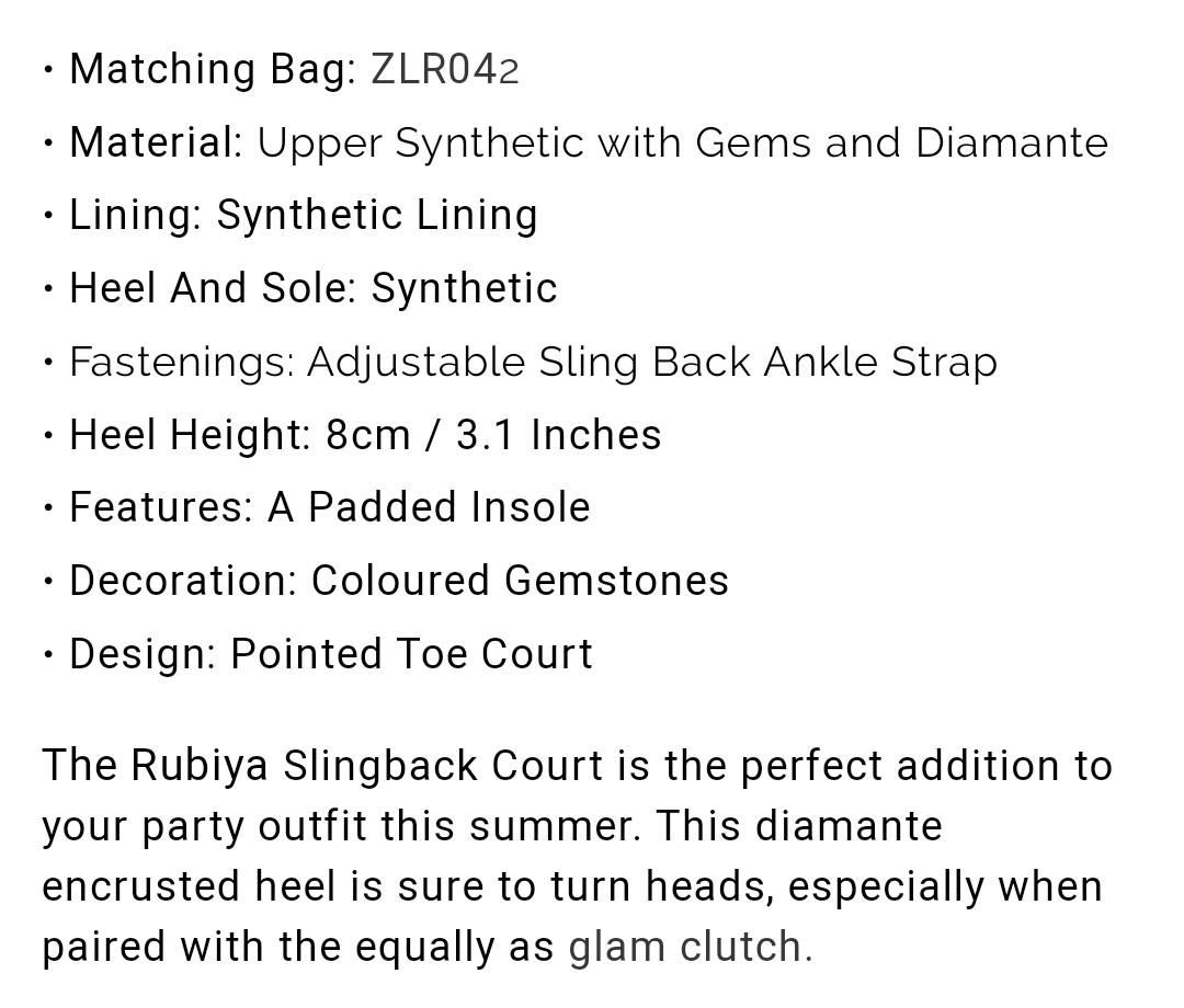 Rubiya silver slingback shoe
