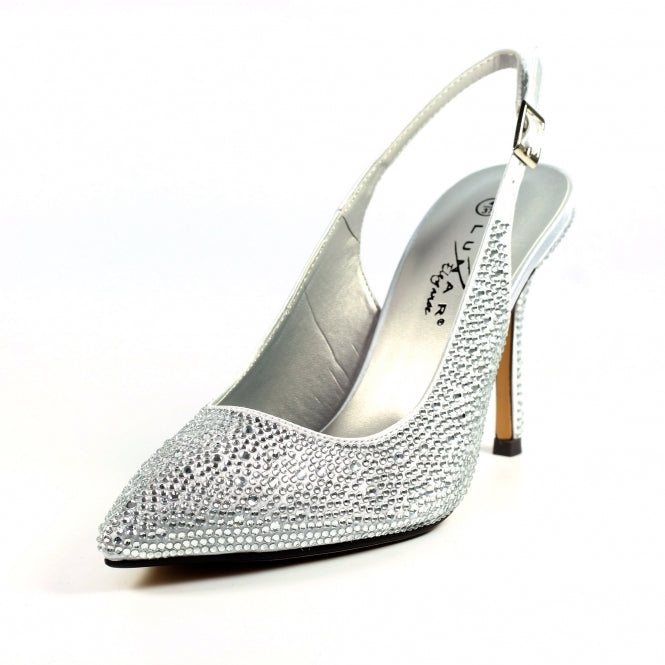 Rubiya silver slingback shoe